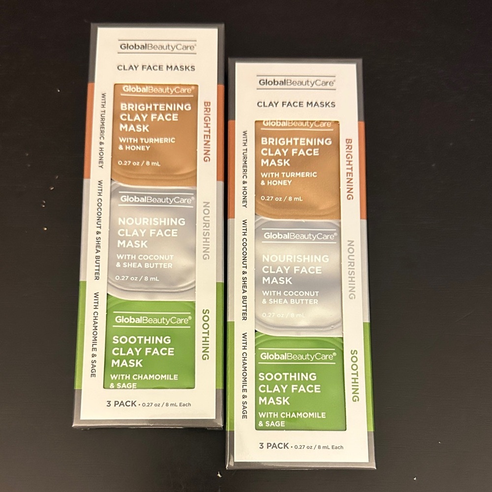2 packs of Brightening Nourishing & Soothing Clay Face Mask Trios Turmeric Honey